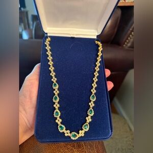 JBK Camrose & Kross Jacqueline Kennedy Faux Emerald & Crystal Necklace
